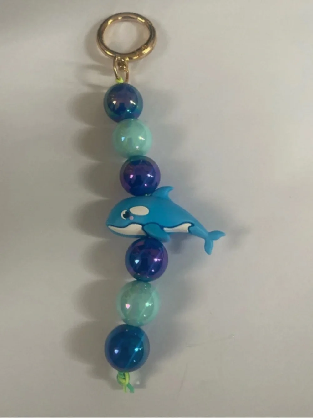 Blue Orca Bead Keychain - Pets Fish Accessory